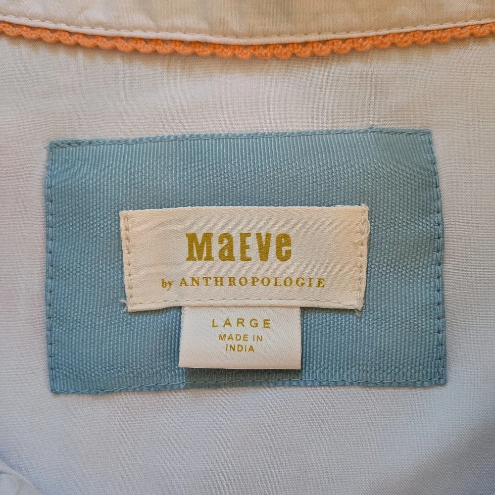 Anthropologie Maeve The Lillian Button-Front Dress L Jungle Tropical Vacation - Picture 4 of 16